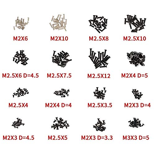 320pcs Laptop-Computer Notebook Schrauben Kit zusammenbauen Fastening Flachkopf Schwarz-Reparatur-Werkzeug Verwenden IBM Dell Lenovo Samsung