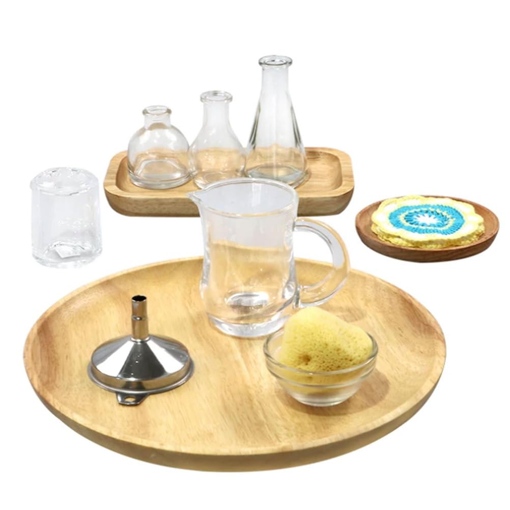 Ttnmrc One Color Montessori Flower Arrangement, Glass Bottle Pouring & Flower Arranging Tray Set, Hand-Eye Coordination Training Toy