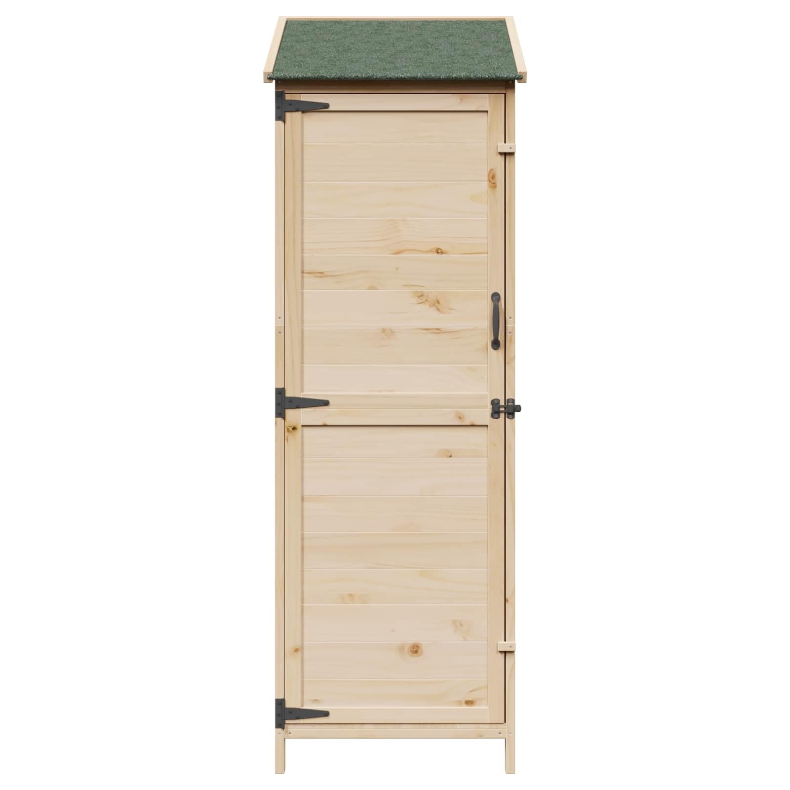 Garten-Geräteschuppen aus Massivholz Fichte 59,5 x 56 x 176,5 cm mit Lüftungstür und abschließbarem Schloss für Fahrrad Rasenmäher Gartenlagerung