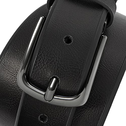 DOOPAI Mens Belt -Leather Dress Belt，Black belt Casual Wear Jeans Classic belt 1.25", Adjustable Trim to Fit Everywhere2