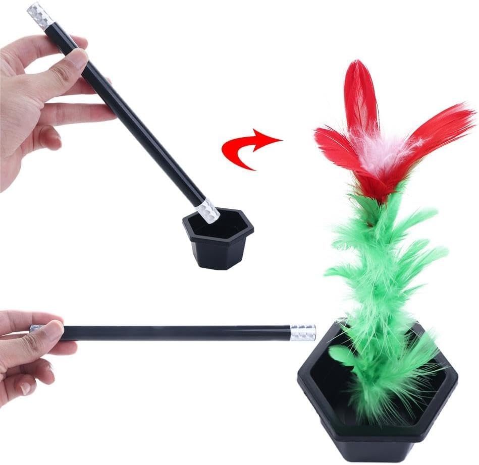 Stick to Rose Magic Tricks Magic Wand to Flower Easy Magic Tricks Funny Toys Show Performance Prop for Adults Teenagers Magician Accessories Magic Kits and Accessories