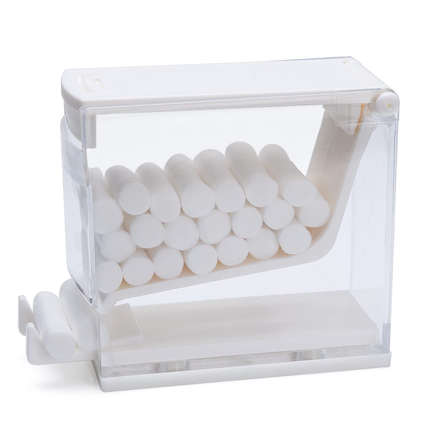 ANNWAH Dental Cotton Roll Dispenser Professional Cotton Roll Holder Organizer Hospital Home Use Cotton Roll Storage Box with Nonslip Base for Dental Lab Press-Out Type