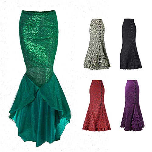 Mxssi Vintage Gothic Steampunk Victorian Skirt Women Ladies Ruffled Skirt Retro Slim Fit Casual Pencil Ruffled Skirts Clubwear for Party Club S M L XL XXL Black steampunk buy now online Mxssi Vintage Gothic Steampunk Victorian Skirt Women Ladies Ruffled Skirt Retro Slim Fit Casual Pencil Ruffled Skirts Clubwear for Party Club S M L XL XXL Black steampunk buy now online