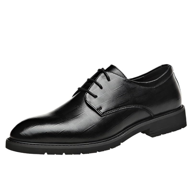 Uniform Men's Oxford Dress Shoes French Leather Lace Up Round Toe Working Low Top Shoe