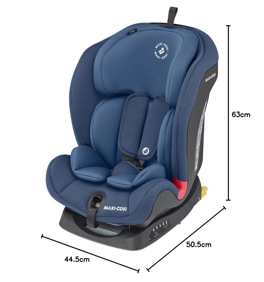 Maxi-Cosi Titan Toddler/Children's Car Seat, Group 1-2-3, Adjustable, ISOFIX Car Seat, Reclining Position, From 9 Months to 12 Years, Basic Blue Baby Products