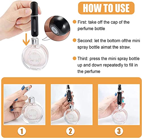Image of Portable Mini Refillable Perfume Atomizer Bottle Travel Size Spray Bottles Accessories, Refillable Perfume Spray Scent Pump Case, Perfume Bottle (5ml /0.2oz,Multicolor, 1 Unit, Aluminum & Glass)