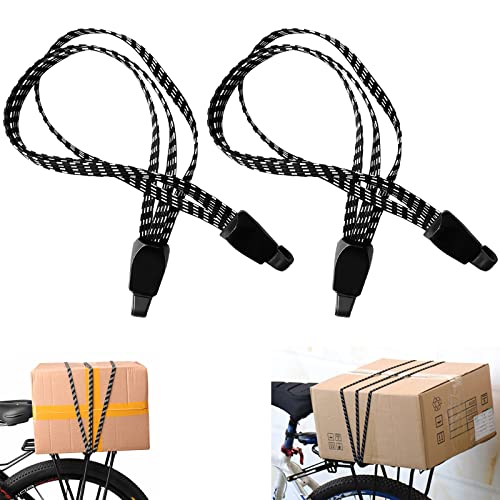 Produktbild von Vincita Fahrrad-Bungee-Schnüre – 2 Stück, 4-in-1 Elastische Bänder, 18 Mm Breit, Mit Metallhaken, Für Gepäckträger