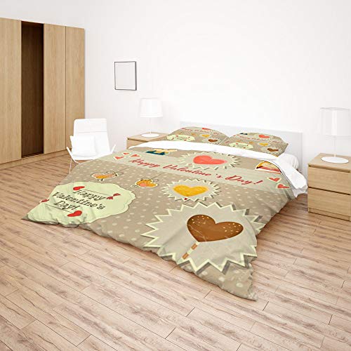 Parure de lit King couette double CHEHONG microfibre cœurs - 5