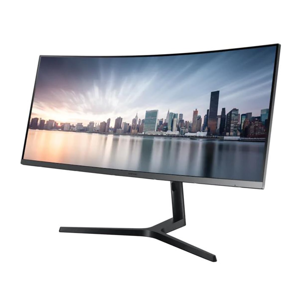 Samsung Monitor LC34H890WGRXEN, Monitor Professionale Curvo 34'' 21:9, UWQHD, 3440 x 1440, Quantum DOT, 100 Hz, 4 ms, 1 USB-C, 1 DP, 1 HDMI, Regolabile in Altezza, Argento Scuro, VESA