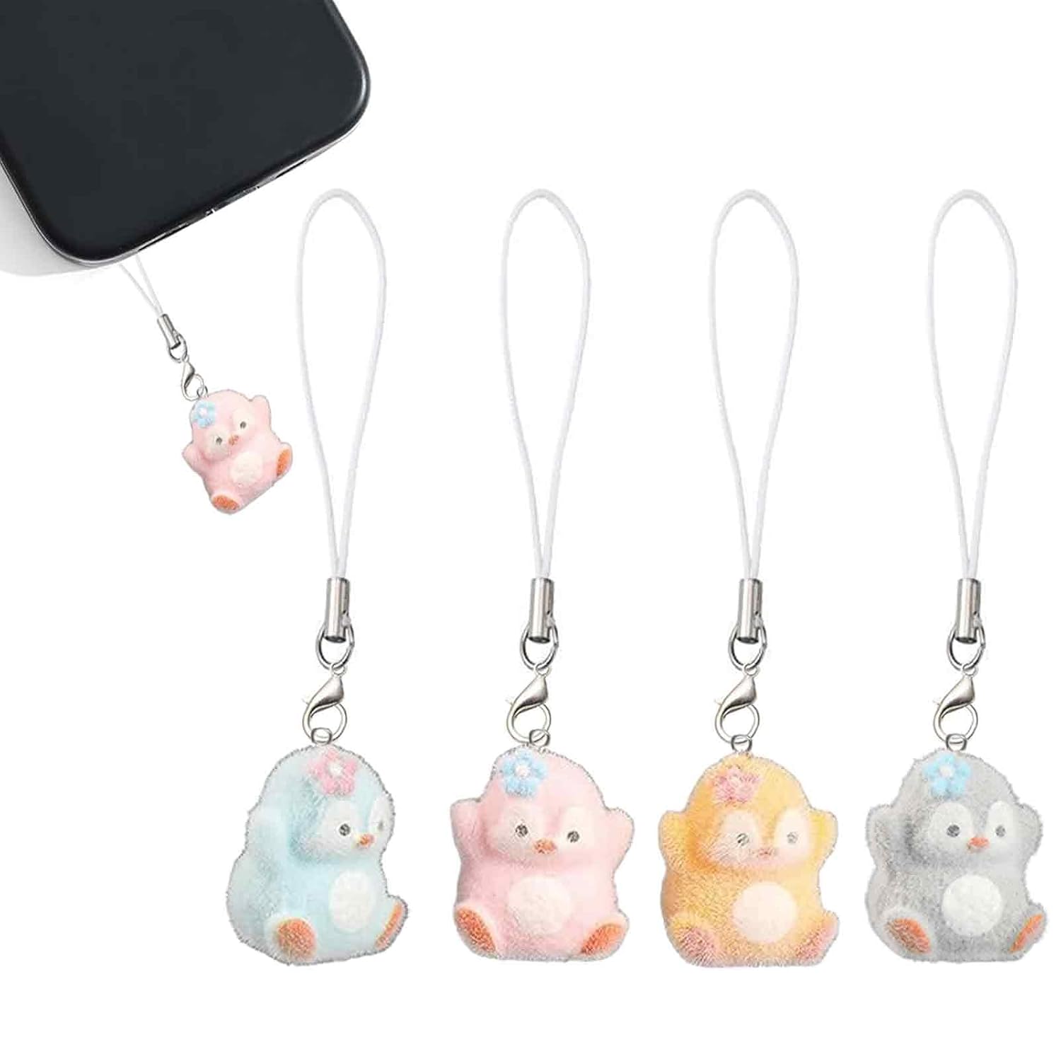4 Pieces Phone Charm, Cute Fluffy Penguin Phone Charms for Phone Case, Bag Charms for Handbags, Mobile Keychain for Women, Phone Accessories for Girls, Cute Keychains Aesthetic 4 Pieces Phone Charm, Cute Fluffy Penguin Phone Charms for Phone Case, Bag Charms for Handbags, Mobile Keychain for Women, Phone Accessories for Girls, Cute Keychains Aesthetic