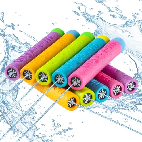 Water Gun Toy for Kid 10 PCS Foam Squirt Toys for Kids Foam Water Toy Shooter for Kids 3-10 Pool Toys Water Squirter Soaker Gun for Toddlers Summer Swiming Beach Party
