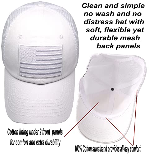 Image of Antourage American Flag Unconstructed Unisex Mesh Snapback Baseball Hat Cap for Men and Women +2 Patriotic Patches Included