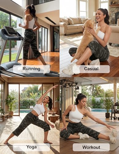 Image of SPECIALMAGIC Women Capri Pants Cotton Yoga Wide Leg Pajama Pants Capris Sweatpants Sports