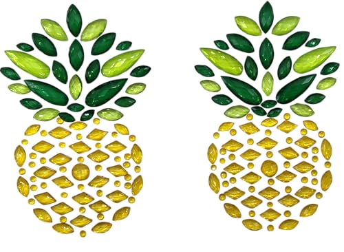 LED Pineapple Pasties Light Up Reusable W/Bright Colors Pink, Purple, Blue & Green - Multiple Uses - Rhinestone Pasties, Glow, Pasties Nipple Covers Sexy2