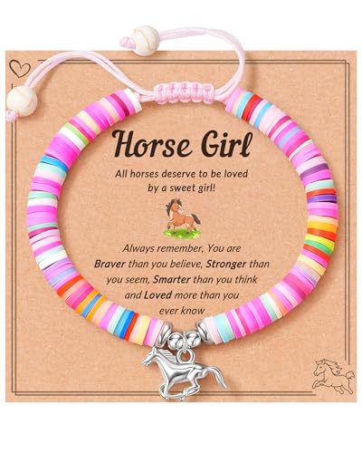FYUKISS Horse Gifts for Girls, Cute Horse Bracelet with Quote Card