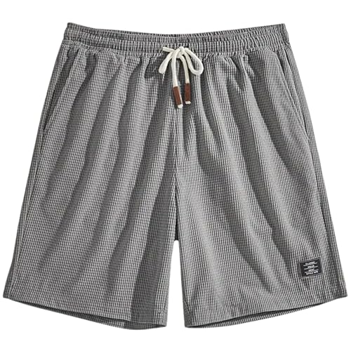 Image of FABRIPPLE Men's Slim Fit Knitted Short for Summer | Stretchable Fabric | Breathable & Lightweight | Casual Lounge Short with Elastic Waistband & Drawstring