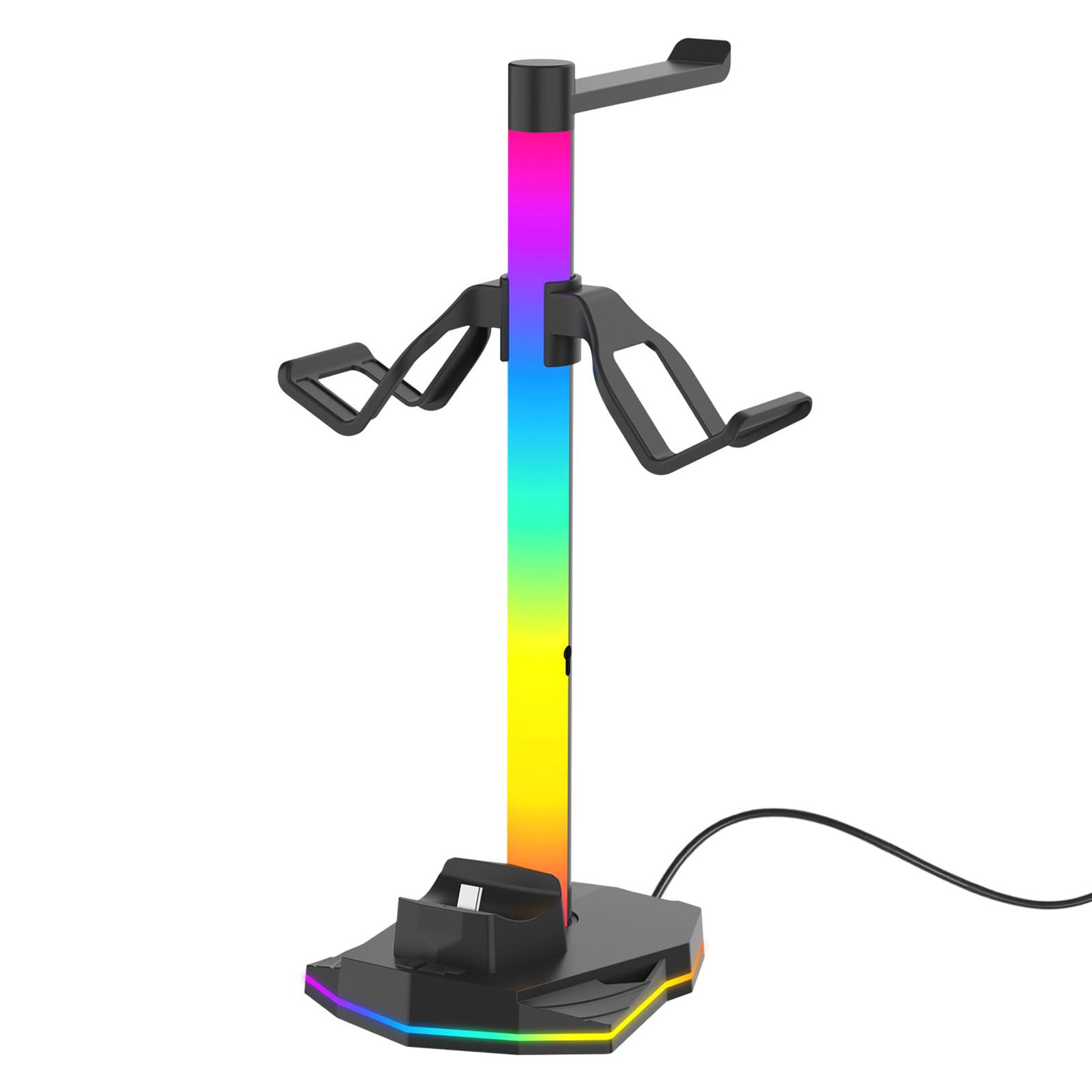 Supporto per Cuffie con Caricatore USB, Supporto per Cuffie Doppio per da Gioco RGB con 3 Porte di Ricarica USB, Adatto per Giochi da Tavolo, Giochi da Tavolo, Accessori