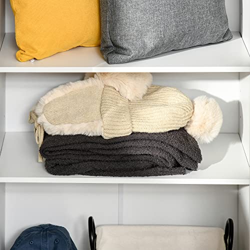 HOMCOM Armario Alto de 2 Puertas Mueble Auxiliar de Almacenaje Multifuncional con 5 Estantes y Baldas Ajustables Moderno para Salón Dormitorio Cocina 59x31x155 cm Blanco - imagen 8