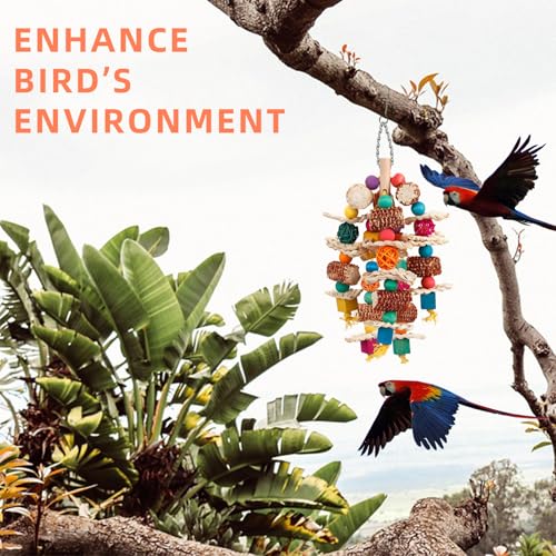 CNYMANY 2 peças de brinquedos de papagaio, brinquedos naturais para mastigar pássaros espiga de milh