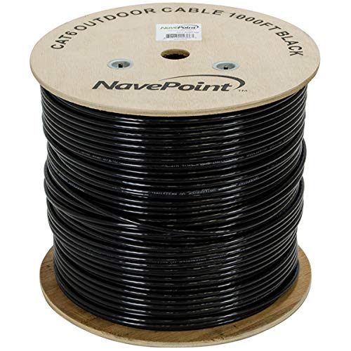 Cable Ethernet NavePoint CAT6 UTP Outdoor 1000 Ft Negro