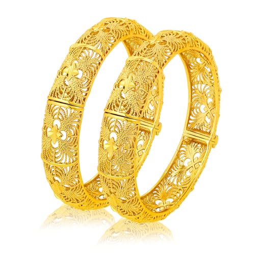 Bracelets ouverts femme plaqués or 24 carats Ethlyn rigides