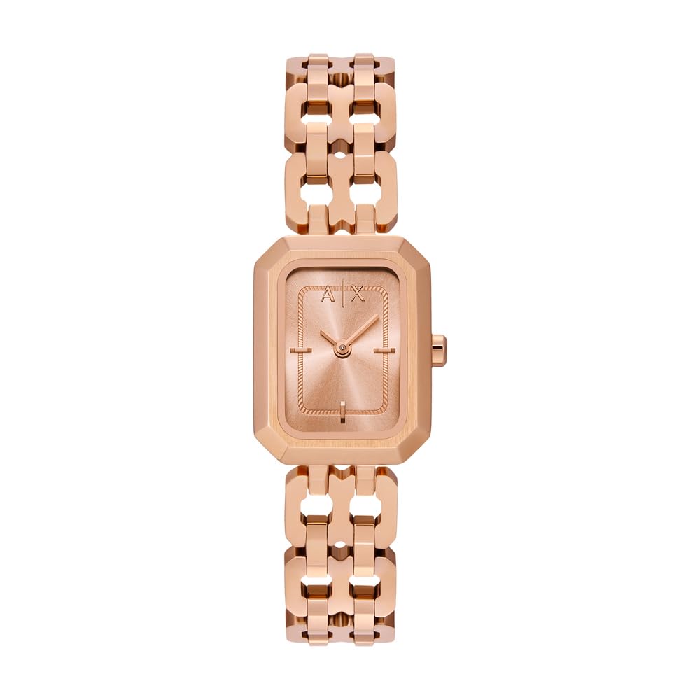 Armani Exchange Watch for Women, Quarz Zweizeigerwerk und 27 mm Gehäusegröße mit Edelstahlarmband
