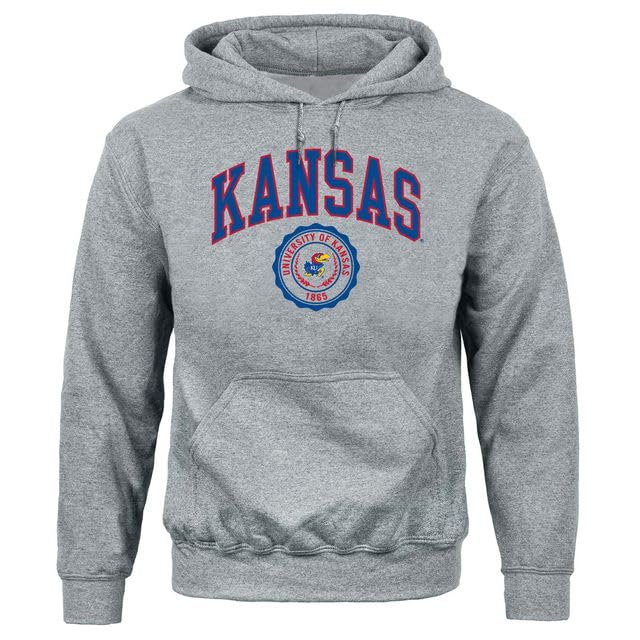 Barnesmith University of Kansas KU Jayhawks Hooded Sweatshirt Heritage Charcoal Grey X-Large
