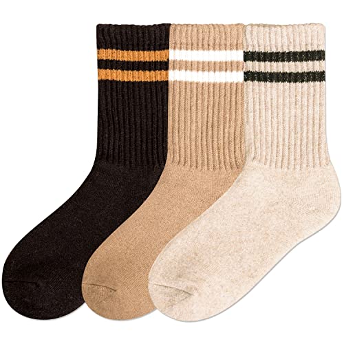 Image of IIG 3-5 Pairs Womens Super Thick Warm Winter Crew Socks Cute Fashion Knit Cozy Socks Gifts for Women