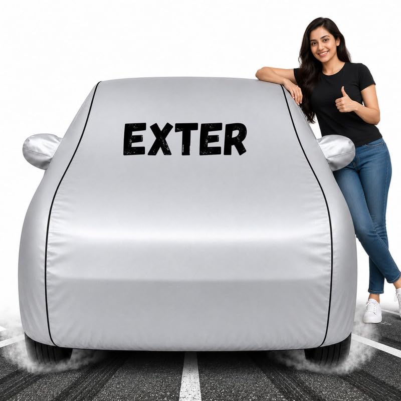 Image of Custom Fit Silver 100% Waterproof Exter Car Cover | Polyester Car Body Covers for Rain & Sun | UV Protection, Dustproof, Scratch Resistant, Windproof, Heat Resistant