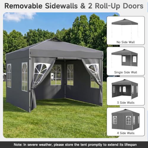Image of Tangkula 10x10 FT Pop Up Canopy with Center Lock