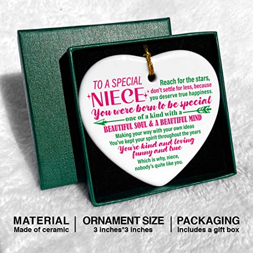 Image of Niece Gifts from Auntie Aunt Uncle, Christmas Tree Keepsake Ornaments Gifts for Niece from Auntie Aunt Uncle, Holiday Christmas Tree Decorations Ornaments Sign, You were Born to Be Special