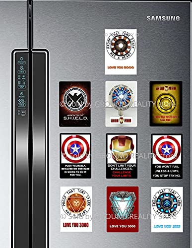 Image of LADY HAWK Iron Man Arc Reactor Poster Miniature Picture with magnetic backing. A Memorable Gift for all his fans. Directly sticks to any Metal Surface. Size 10x7cms Ironman Poster Mini Series (AV12)