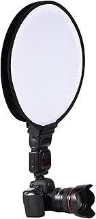30cm / 40cm Mini Portable Softbox Foldable Round Beauty Dish Speedlite Flash Diffuser Softbox with Storage Bag Universal Round Softbox for Camera Speedlight (40cm)
