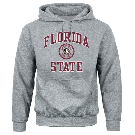 Barnesmith Florida State University FSU Seminoles Hooded Sweatshirt, Heritage, Charcoal Grey, Small