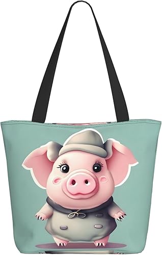 Miniatura 3 de Breaux Lindas bolsas de cerdo, bolsas de mano con estampados, bolsas de compras reutilizables, bolsas de comestibles para mujeres y niñas