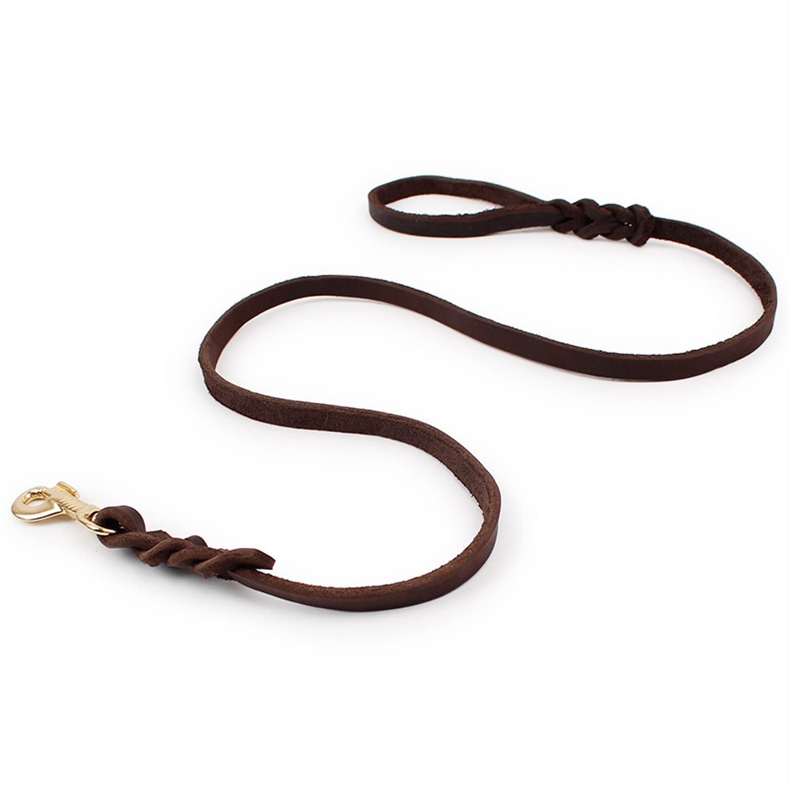 Correa para Perro Genuina Hecha a Mano Cuero Marrón Trenzado Fuerte Correa para Perro Mascota para Cachorro Mediano Correa para Perro (Color : Marrón Tamaño : 120CMx1.8cm) (Color : Brown, Size :