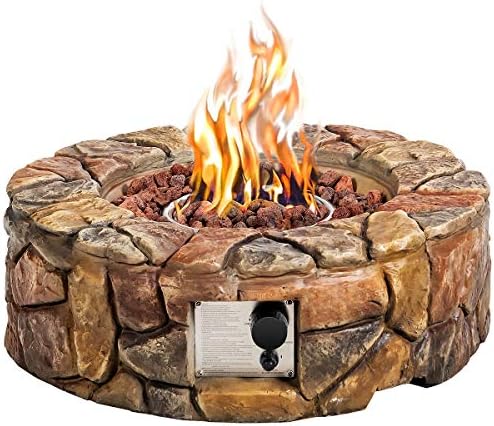 Giantex Gas Fire Pit, 28 Inch 40,000 BTU Propane Fire Pit Outdoor w/Natural  Stone, Cover, ETL Certification, Stainless-Steel Gas Burner w/Electronic  Ignition Lava Rock (Brown) : Amazon.ca: Patio, Lawn u0026 Garden
