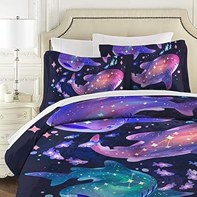 3 Pcs Set Whale Shark Duvet Cover Set Heavyweight Bedding Sets Big Collection 3D Printing Comforter Set for Dorm Bedroom… 51Kth5mohGL. SS400