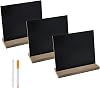 DSTELIN 5 X 6 Pulgadas Mini Pizarras de Mesa con Bases de Madera Estilo Vintage, Set de 3 1