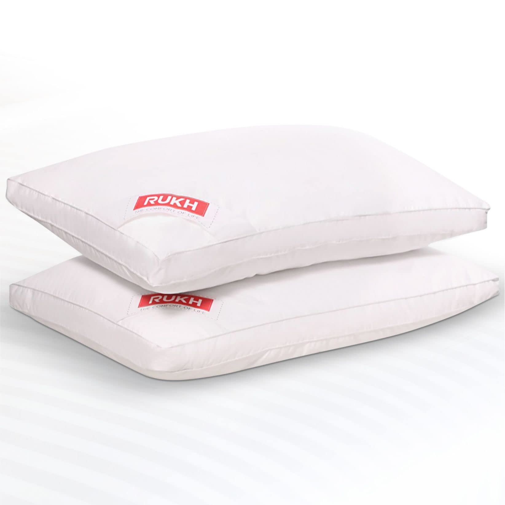 RUKH 250TC Bed Pillows for Sleeping, Set of 2 Downproof Pillows with Super Soft Microfiber Filling Hotel Quality Pillows for Side and Back Sleepers – Supportive Sleeping Pillows, 50 X 75 CM (King)