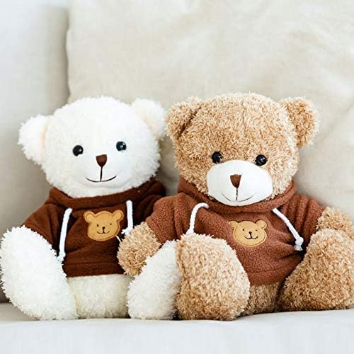 Amazon Co Jp ぬいぐるみ くま クマ ふわふわ かわいい 熊 可愛い 服 パーカー ふわふわ 33cm ベージュ 動物 熊 服 子供 キッズ こども 女の子 誕生日 ギフト おもちゃ