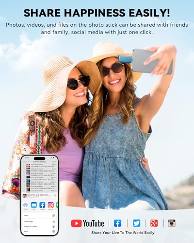 Image of MFi Certified Flash Drive for iPhone iPad 512GB, Photo Stick for External Memory Storage, Easily Back Up and Save Photos Videos, USB Memory Stick Thumb Drive for iPhone /iPad /Android /PC (Sky Blue)