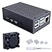 GeeekPi Custodia in Metallo per Raspberry Pi 4 Modello B, Raspberry Pi 4B Custodia con Ventola e 4PCS Dissipatore per Raspberry Pi 4 Modello B (Solo per 4B) (Nero)