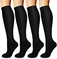 Vista 7 de COOLOVER 4 Pairs Compression Socks for Women & Men Circulation 15-20mmHg -Best Support for Nursing, Athletic, Cycling, Flight