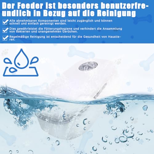 Tyafzzn Automatischer Futterspender für Katze, Futterautomat mit 48 Stunden-Timer für Trockenfutter oder Halbfeuchtes Futter, Automatic Feeder für Katzen und Kleine Hunde