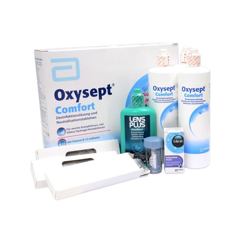 Oxysept Comfort Premium Pack - 3x 300ml / 120ml / 90x Tabletten / 1x Behälter