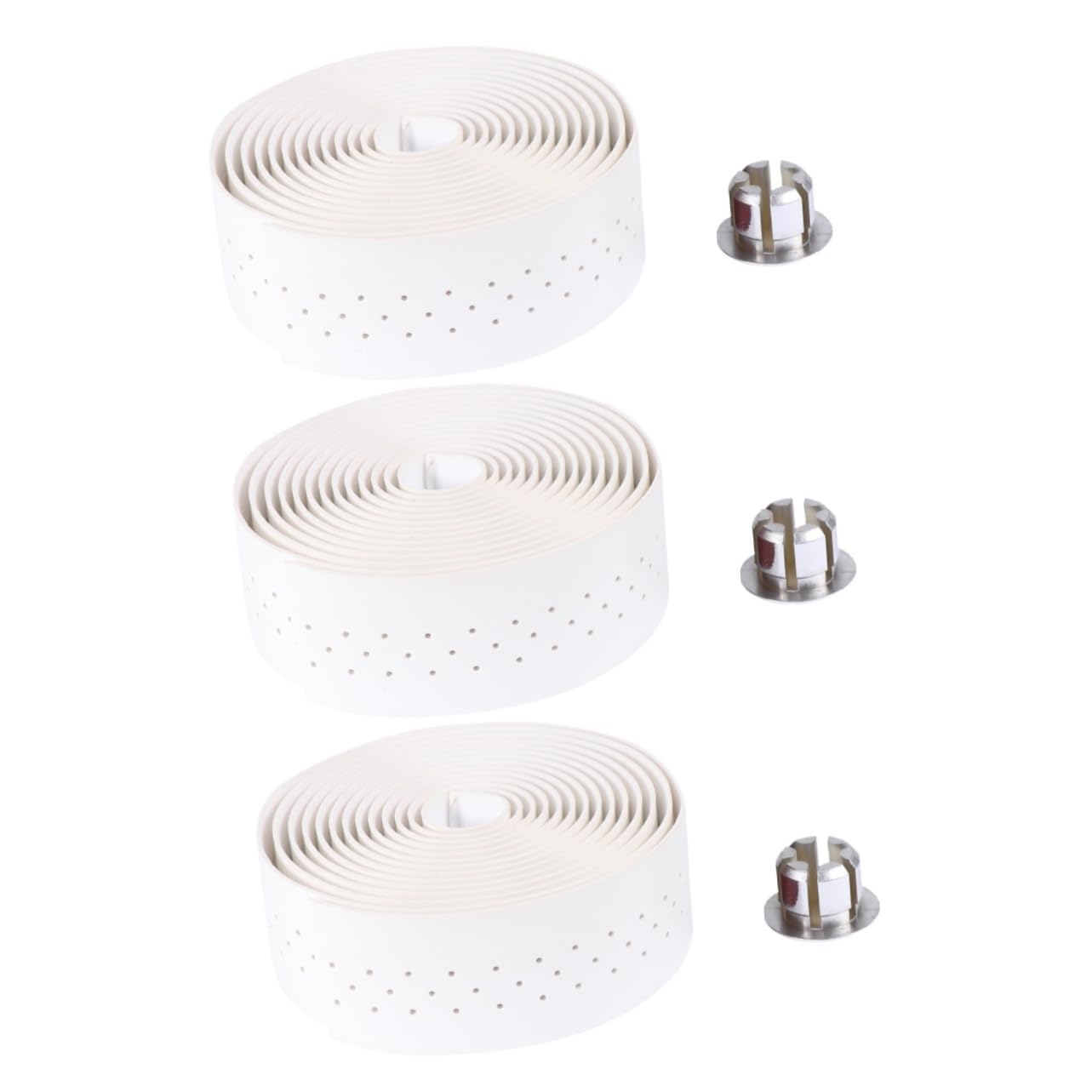 Yardwe 3sets Nastro Per Manubrio Pu Pelle Design Antiscivolo Assorbente Di Facile Da Installare Adatto Per Biciclette Da Strada e Mountain Bike Bianco