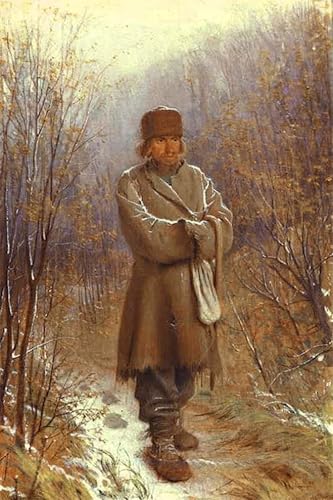 Peinture méditant par Ivan Kramskoy, affiche art 60x90cm