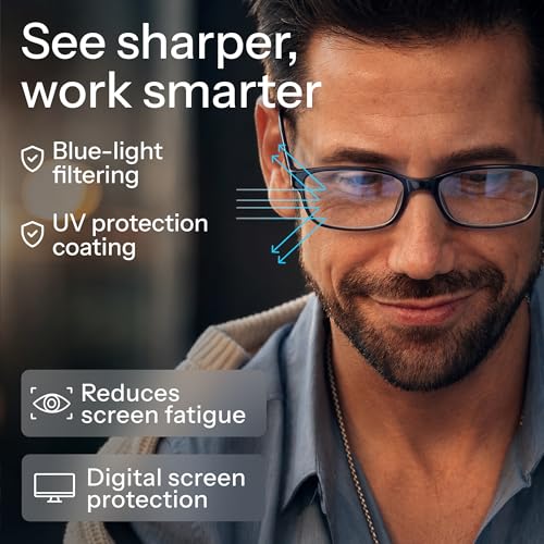 Image of Gaoye Reading Glasses 3-Pack - Blue-Light Filter, UV Protection - Readers with Rectangle Frames