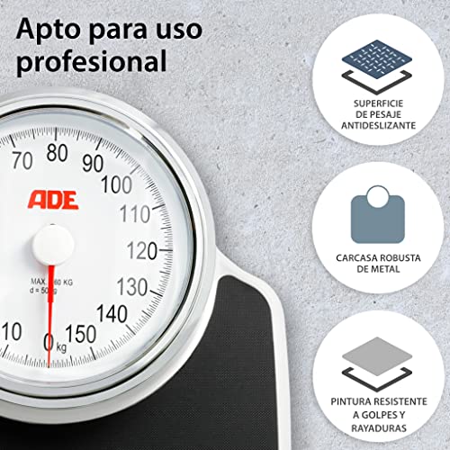 Miniatura 2 de Ade Báscula Personal Mecánica Resultados De Pesaje De Alta Precisión Hasta 160 Kg Dígitos Extragrandes Superficie Antideslizante Diseño De Báscula De Médico